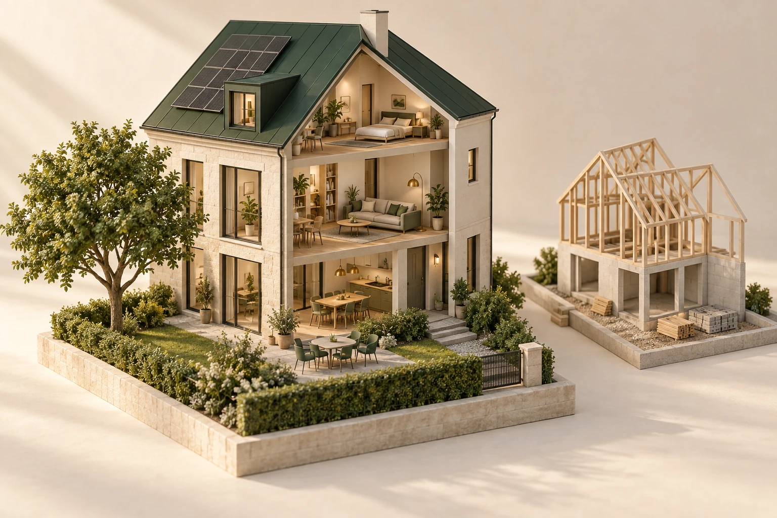 Illustratives Architekturmodell für den Dresdner Wohnimmobilienmarkt
