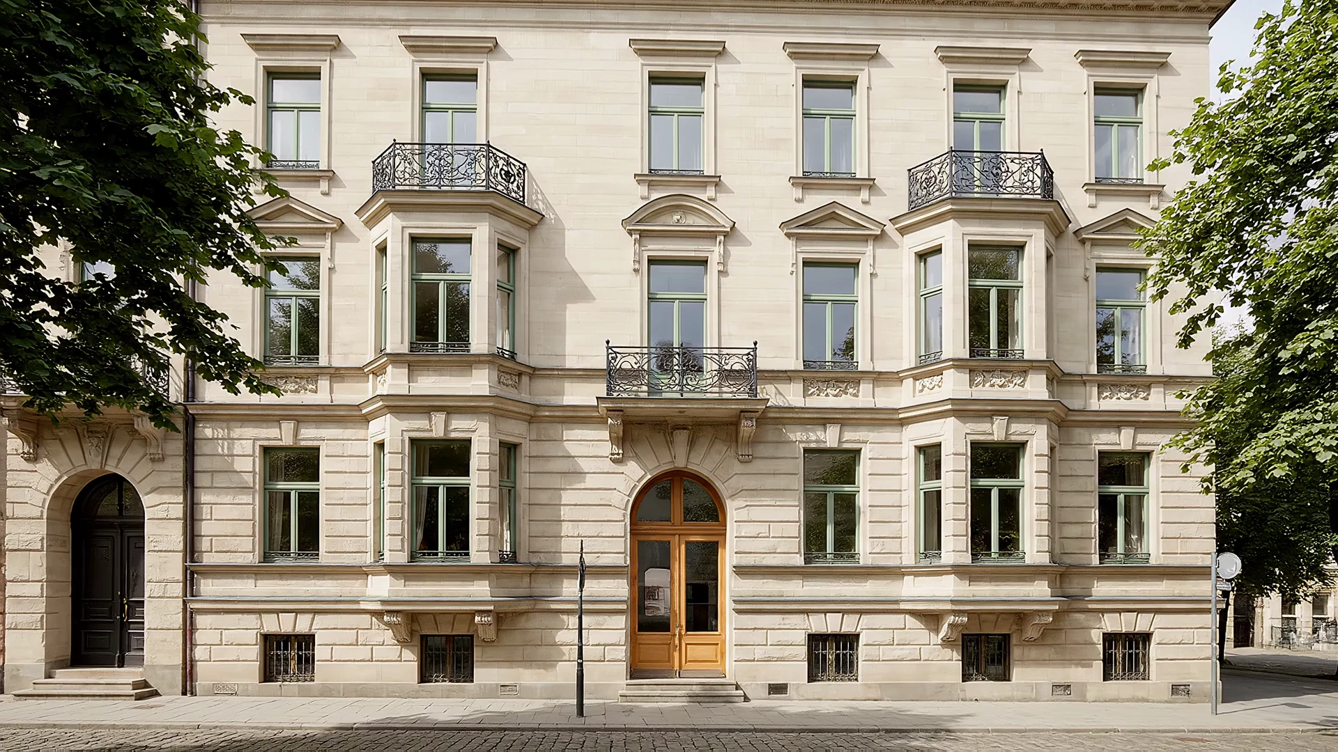 Helle, charaktervolle Altbaufassade in Dresden